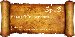 Sztoján Benedek névjegykártya